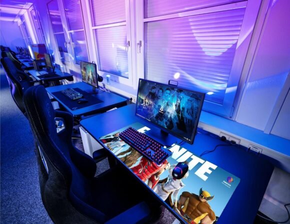 GamerGrip Fortnite StormRider Gaming Mouse Pad, XXXL Desk Mat, 46 x 92 cm, Blue - Image 4